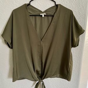 Lucky Brand Tie Front Top